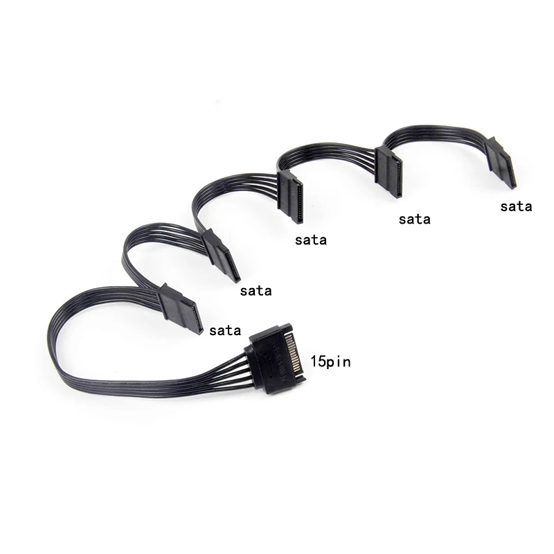 4 Pin Male to SATA 15 Pin Female Power Supply Cable with 1 to 5 Cord for Hard Drive IDE Molex to 5-Port 15Pin SATA Power, 30 Inch Description Image.This Product Can Be Found With The Tag Names 4 pin, Computer Cables Connecting, Computer Peripherals, PC Hardware Cables Adapters