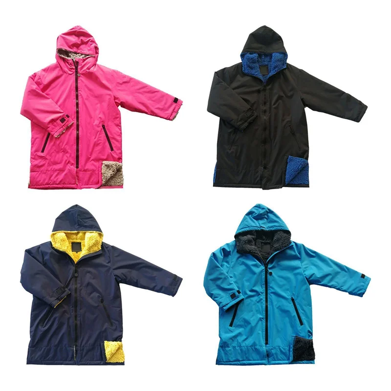 Kids Changing Robe Jacket Boys Girls Thermal Warm Bathrobe Surfing Anorak Surf Swim Parka Quick Drying Capes Surf Swim Bathrobe quick drying towel cotton bathrobe surf changing robe