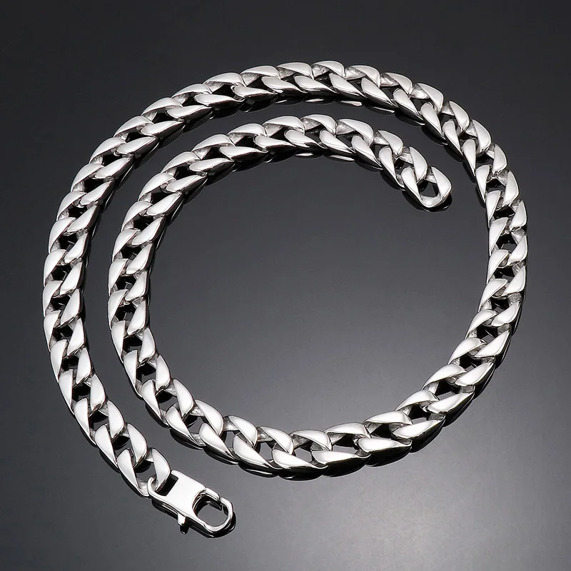 11Mm Punk 18K Gold Plate Curb Collana A Catena Cubana Uomo Donna Rock Hiphop Collana Di Moda In Acciaio Inossidabile Accessori Per Gioielli