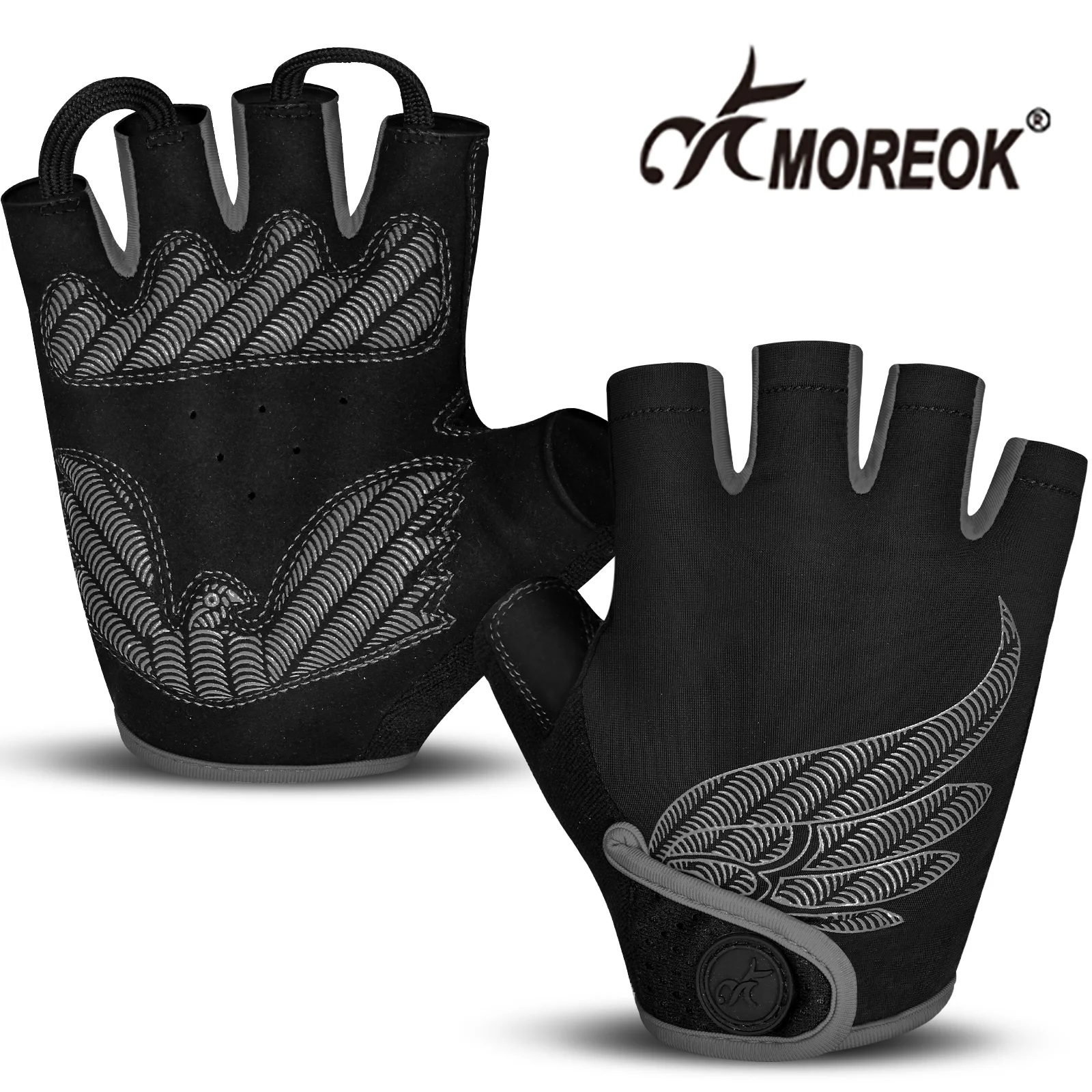 MOREOK Men Cycling Gloves Half Finger Biking Gloves Road Bicycle Gloves