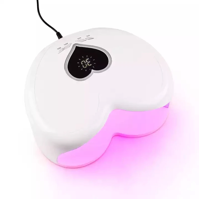96W UV/Led Nail Drying Lamp For Manicure Heart Shape Professional Nail Polish Dryer Light Machine for Fast Drying All Gel Polish_voghion.com