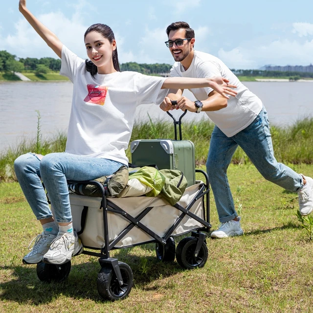 Kemping Kocsi Összecsukható Asztal Kerekek Frissítse Nagy Kapacitású Kültéri Party Piknik Kert - Image 6