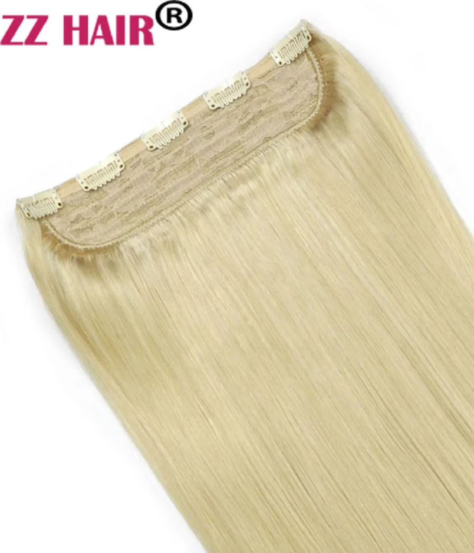ZZHAIR Brazilian Human Remy Hair Extensions 16"-28" 1pcs Set 100g-200g One Piece 5 Clips in Natural Straight