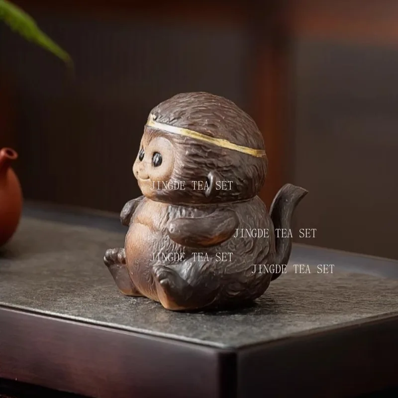 150ml Wukong Teapot Creative Home Teapot Anti Scalding Hand Grip Pot Desktop Ornament Drinking Utensils Tea Ceremony Accessories