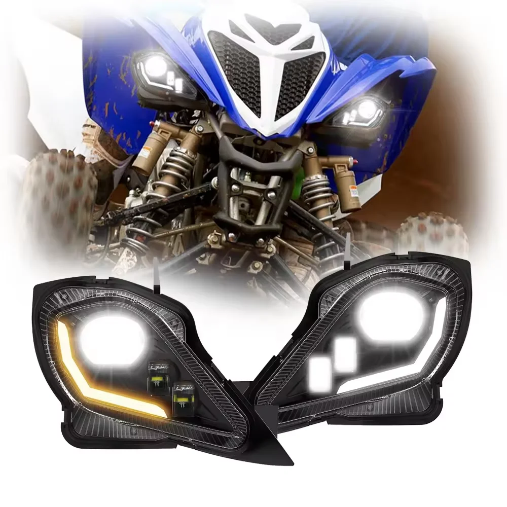 LEDHeadlightsAssemblyKitfor20062022YamahaYFZ450Wolverine450