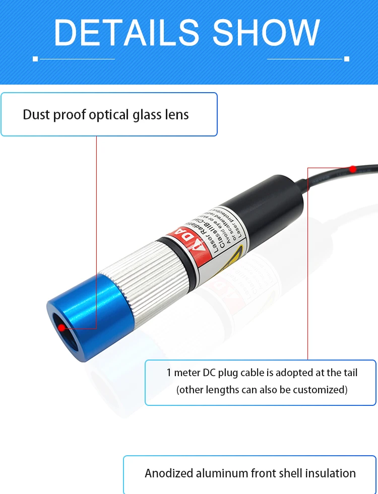 Linha ajustável do módulo azul do laser