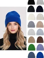 Wool Beanies Women Knitted Cap Hat Men Winter Warm Bonnet 2