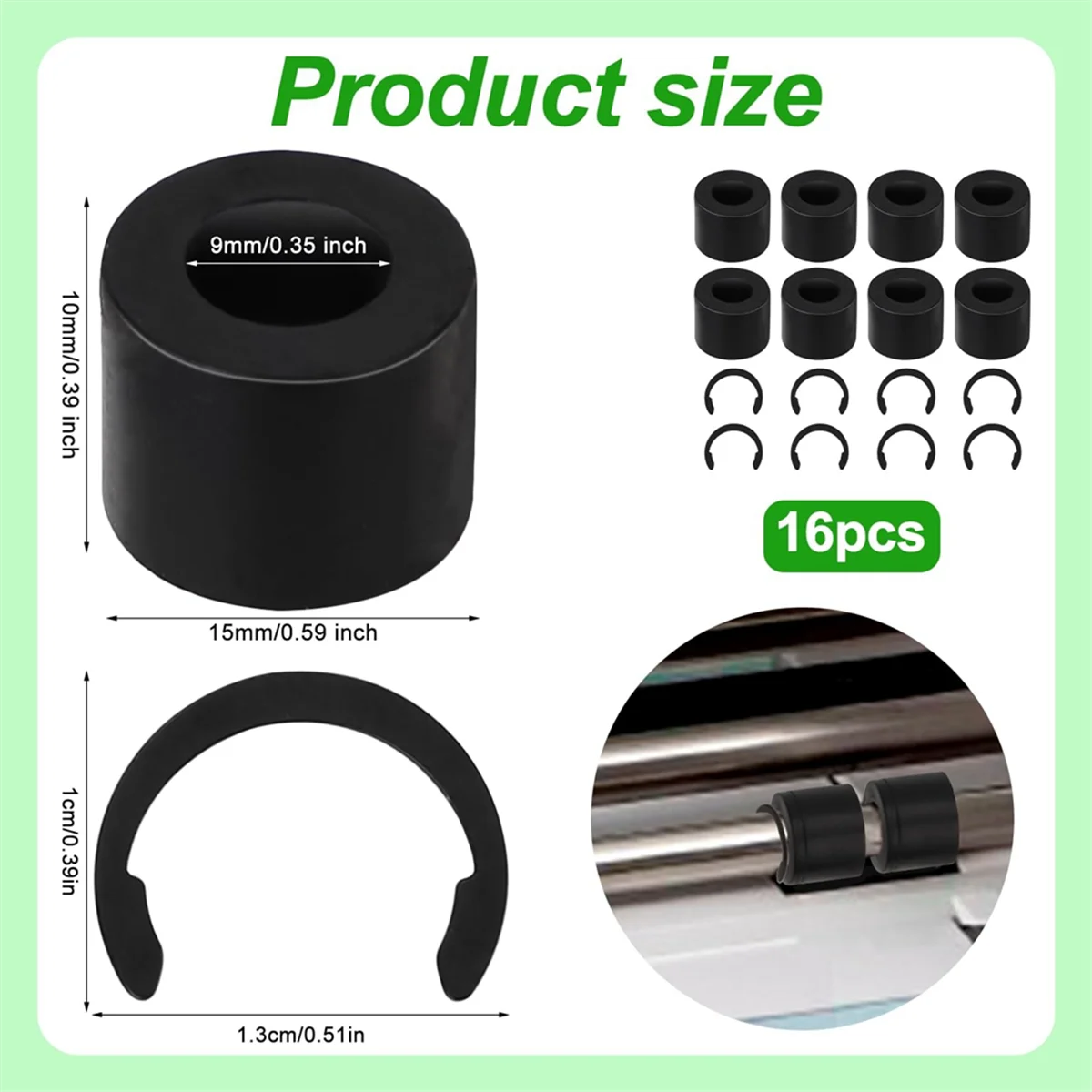 Cricuts 용 클립 링 8Pcs 고정 클립 링 및 8Pcs 고무 롤러 교체 고무가..