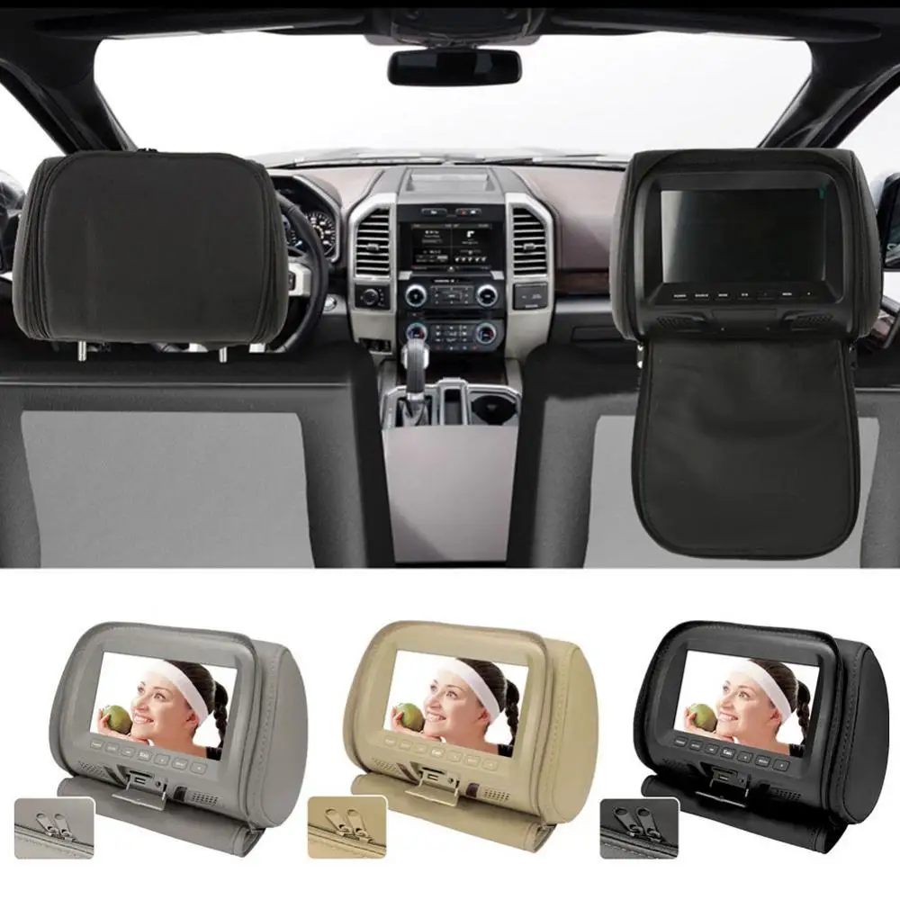 

Universal 7" touch screen 1024*600 Car Headrest monitor MP4 MP5 player Pillow Monitor Support AV/USB/SD/FM/Speaker/Headphone