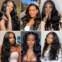 Gowik 12A Lots de mèches de cheveux humains 22 24 26 pouces, Ondulation naturelle, 100% Cheveux vierges brésiliens non traités, Extensions à tissage rapide, Noir naturel 6