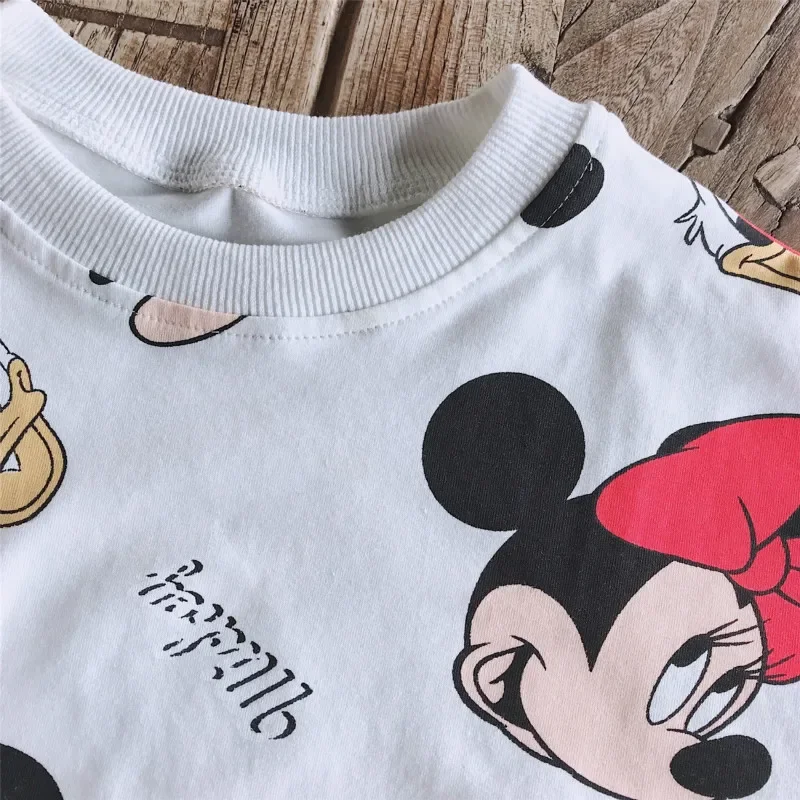 Kids Clothing Set Boys Girls Cartoon Mickey Print T-shirt Shorts 2pcs/Set