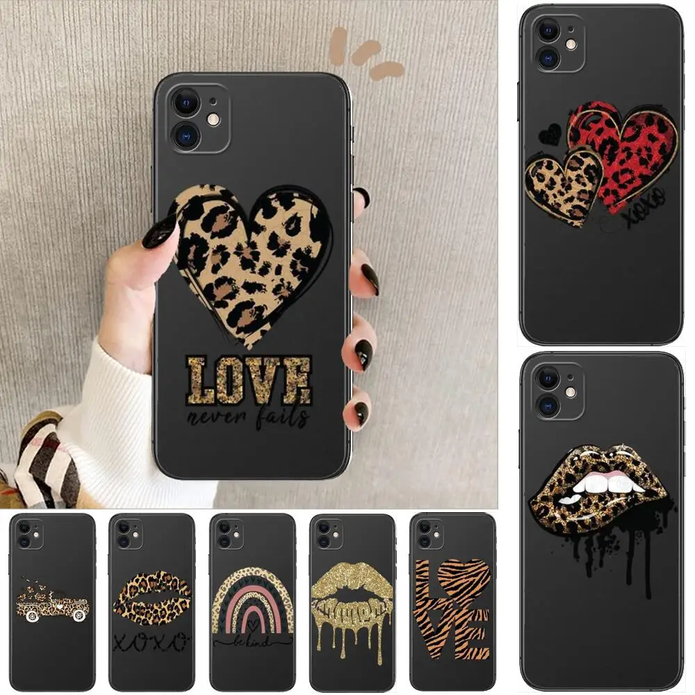 Чехлы для телефонов LOVE Leopard для iphone 13 Pro Max, Чехол 12 11 Pro Max 8 PLUS 7PLUS 6S XR X XS 6 mini se, мобильный сотовый телефон