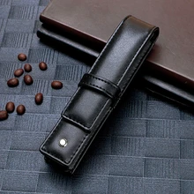  Luxury MB Black Leather Case Travel Portable Pen Holder Pencil Bag High Quality Office School Stationery Accessories As Gift 
