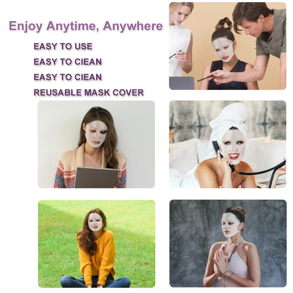Silicone Face Mask Cover Reusable Anti-Wrinkle Face Mask Holder for Sheet Masks Moisturizing Facial Mask Beauty Spa Face Tools