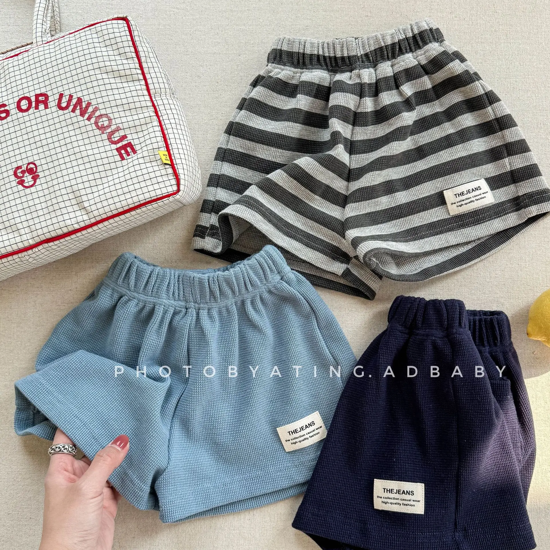 deer jonmi New Summer Baby Boys Casual Sports Shorts Striped Elastic Korean Style Children Shorts