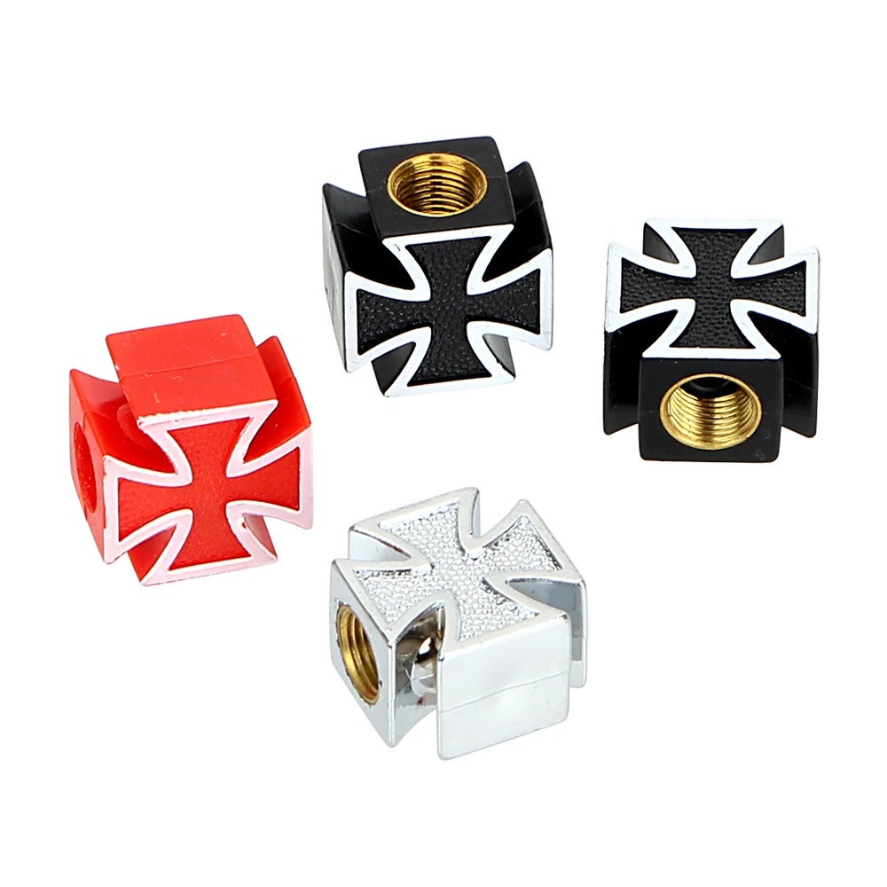 Set of 4 Universal Cross Style Tire Valve Caps