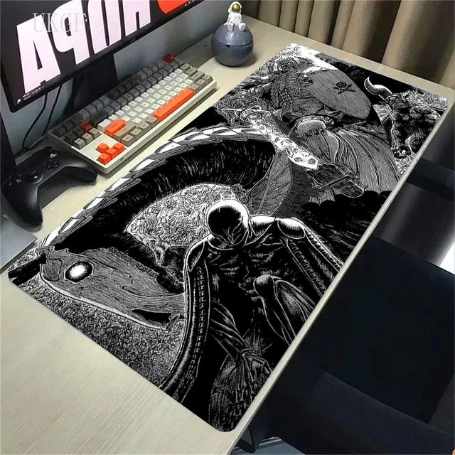 ABYSTYLE Berserk Guts Muismat 23,5 cm L x 19,6 cm H Vierkante muismat Precisie Snelheid en Antislip Rubberen Basis Anime Manga Kantoor Desktop Accessoires Cadeau