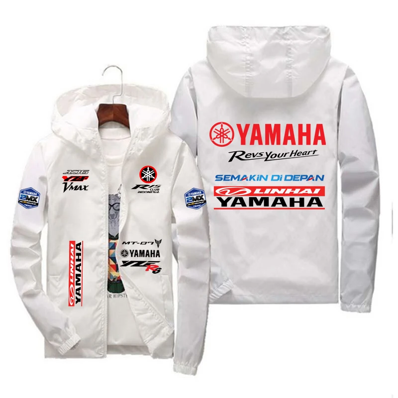 Men's thin windbreaker jacket with YAMAHA logo, suitable for