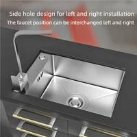 อ่างล้างจานสแตนเลส Transversal ด้านข้างหลุมขนาดใหญ่ Single Slot ในครัวเรือนโรงอาหารจานและล้างผักอ่างล้างหน้า 5
