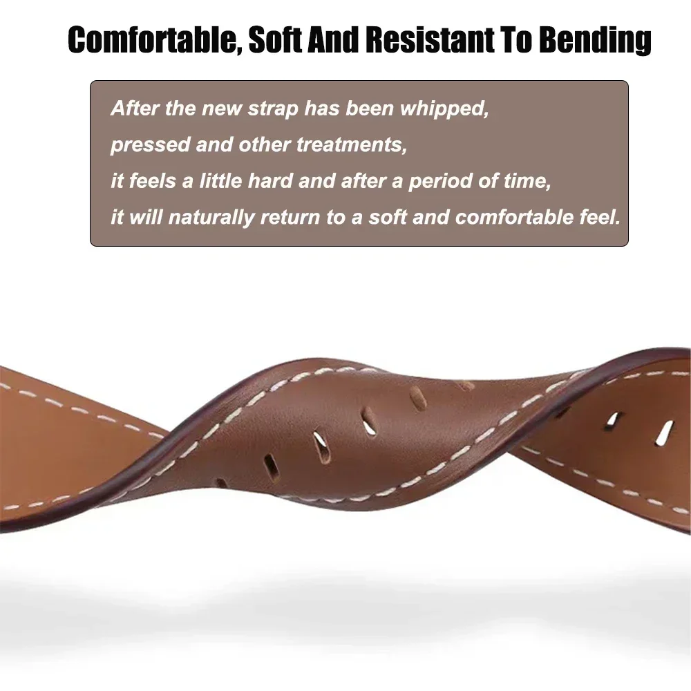 Elegant Leather Watch Band - 20mm/22mm Sports Strap