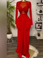 Women's Long Dresses: Full Sleeve High Waist Bodycon