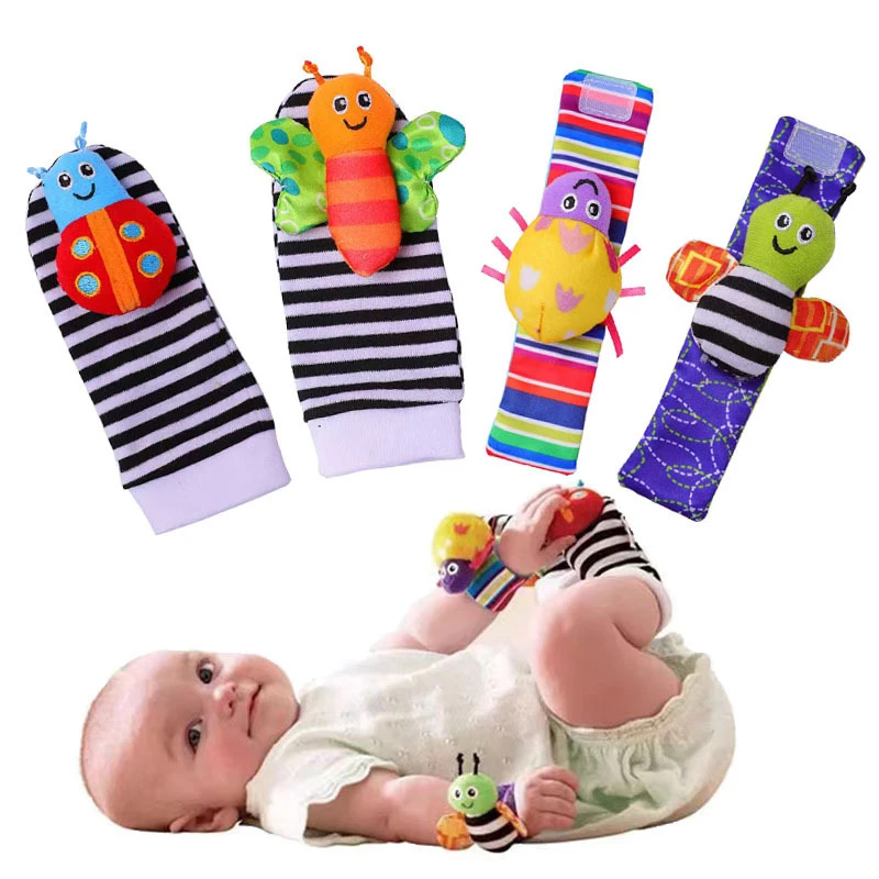 Baby Infant Wrist Rattle Socks Toys 0-12 Month Girl Boy Learning Toy Early Educational Development Cute Toddlers Sensory Gifts