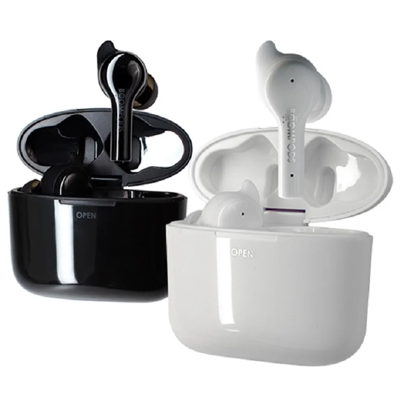 Boompods Bassline Go True Wireless Earbuds Secure Fit Bluetooth 5 Instant Pairing Connection ENC Bluetooth Touch Headphones