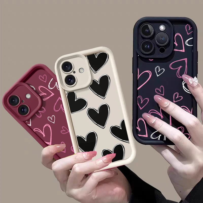 Charming Cartoon Love Heart Protective Phone Case