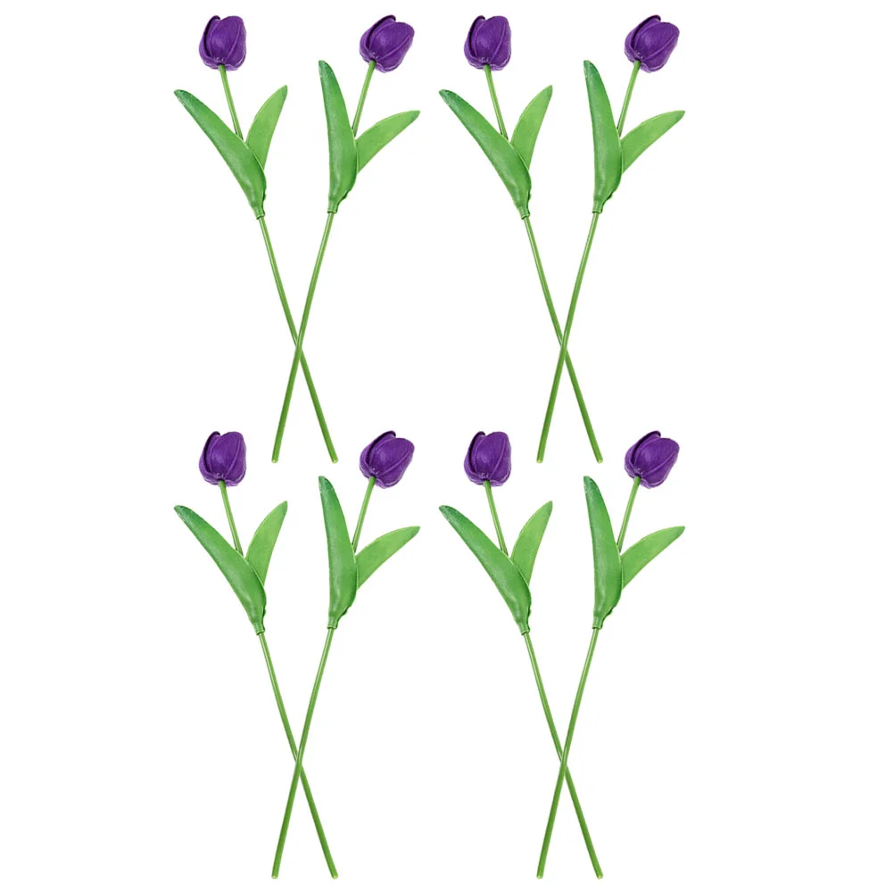 

8 Pcs Simulation Tulip Fake Flowers for Home Simulated Tulips Lifelike Faux Decor Plant Ornament Bride Plants