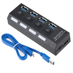 Compact High - Speed 4 - Port USB 3.0 Hub with External Power Adapter (USB)