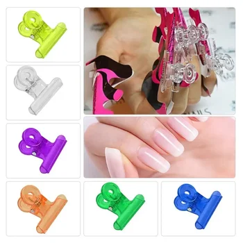 Clip per pizzicare le unghie con curva a C, supporto per carta per estensione delle unghie in plastica acrilica multifunzione, pincher in plastica acrilica multifunzione