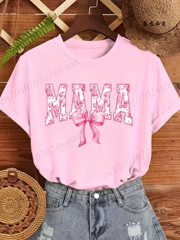 Mama Coquette Print Shirts Graphic Casual T-Shirt Clothing Short Sleeve T Shirt Women's T-Shirt Clothing Top Tee Mother Gifts 1