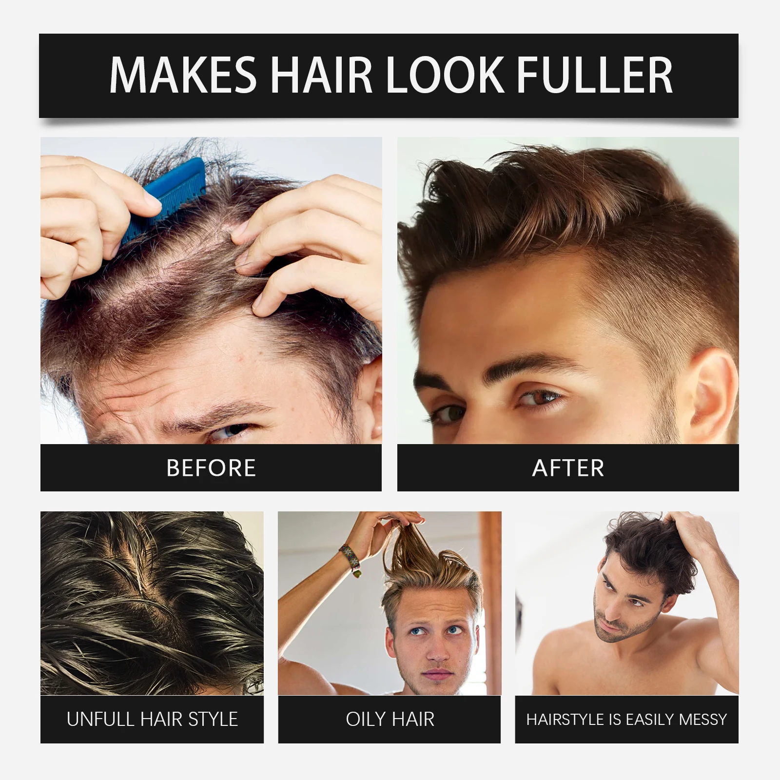 Hair Styling Powder Matte Puff Powder Fluffy Easy To Apply For Lazy People High Skull Top Oil Control Suitable For Men & Women 2