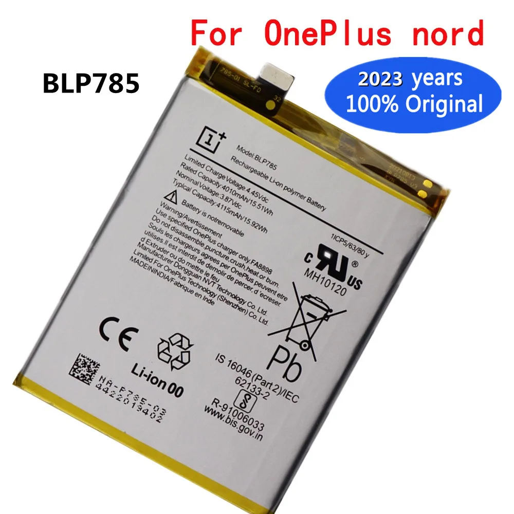 

2023 Years Original High Quality 4115mAh BLP785 Battery For Oneplus Nord 5G One Plus Nord Replacement Smart Phone Batteries