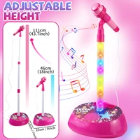 Karaoke Toy Set with Microphone and Adjustable Stand, Flashing Lights for Fun Musical Effects, Christmas/Halloween/Thanksgiving 2