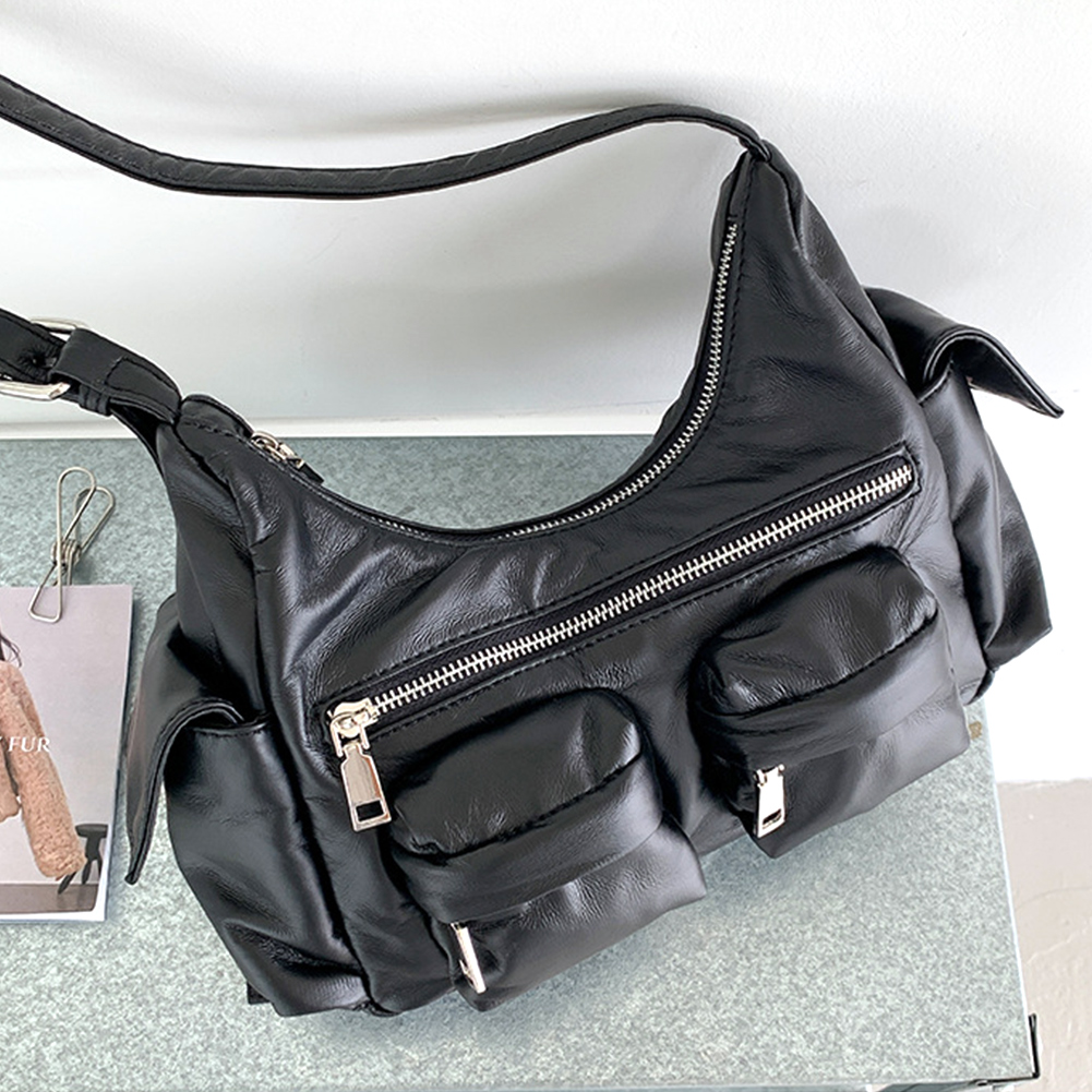 Women Leather Tote Handbag Soft PU Satchel Sling Bag Large Capacity Multi-Pocket Purse Crossbody Hobo Bag Girl Stylish Purse