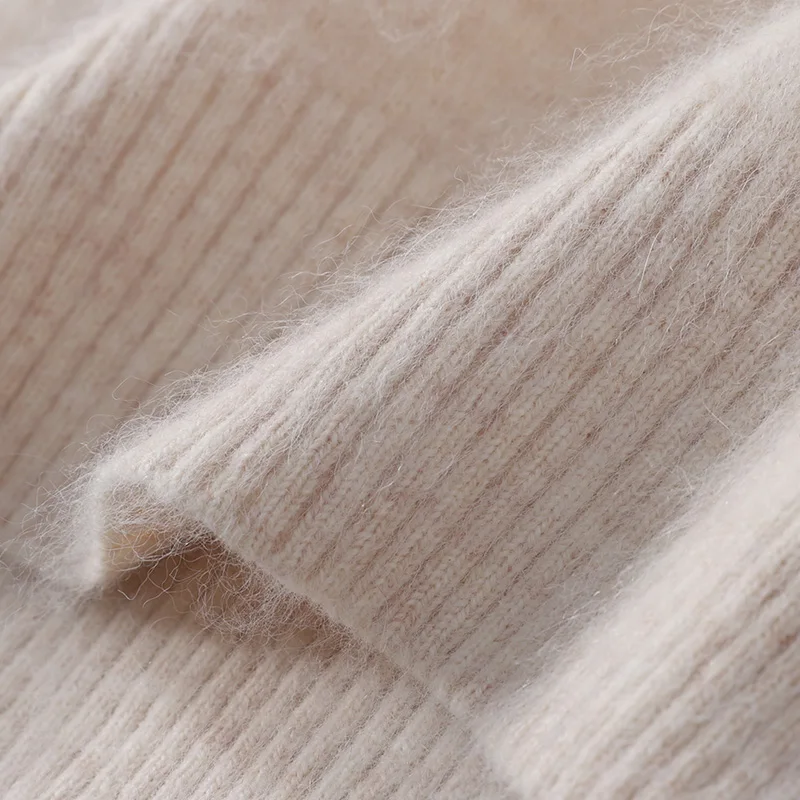 Autumn and winter new men's 100% mink cashmere sweater V-neck pullover knitted plus size sweater high-end fashion coat.