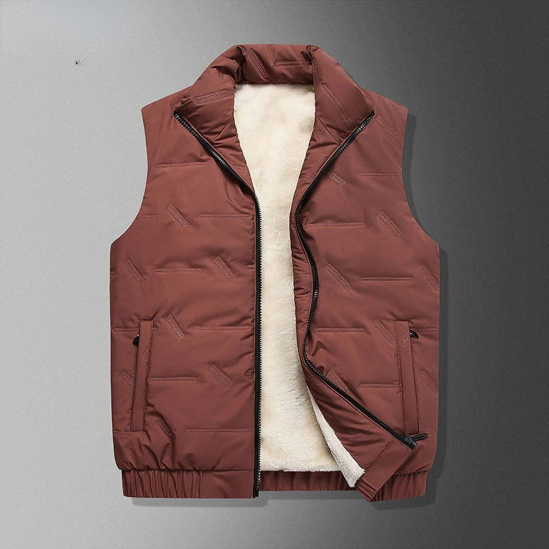 

2023 NEW Casual Solid Color Cotton Men's Autumn and Winter Korean Version Trend Wear Vest Zipper Warm Shoulder Coats Boy B11