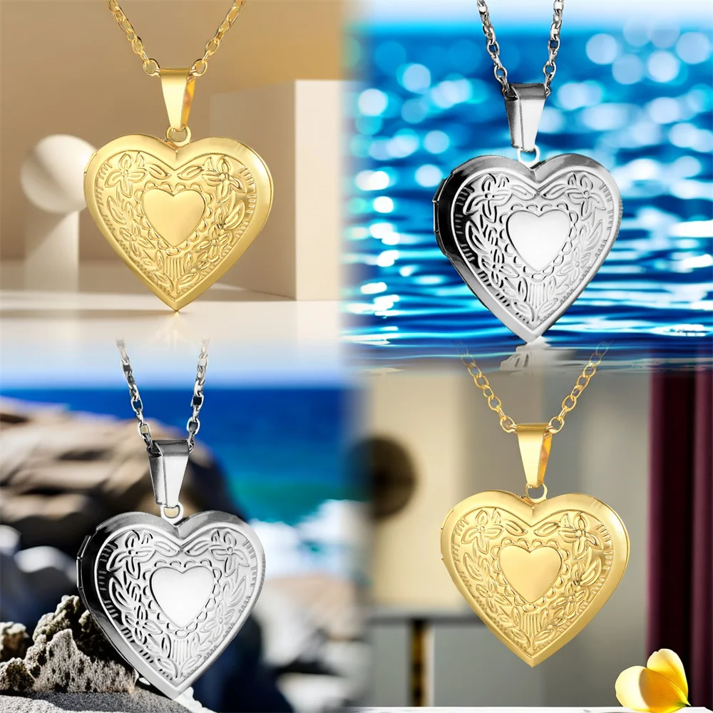 Brilliance Fine Jewelry Sterling Silver Hollow Locket Heart Double-Heart  Engraved Design Pendant, 18