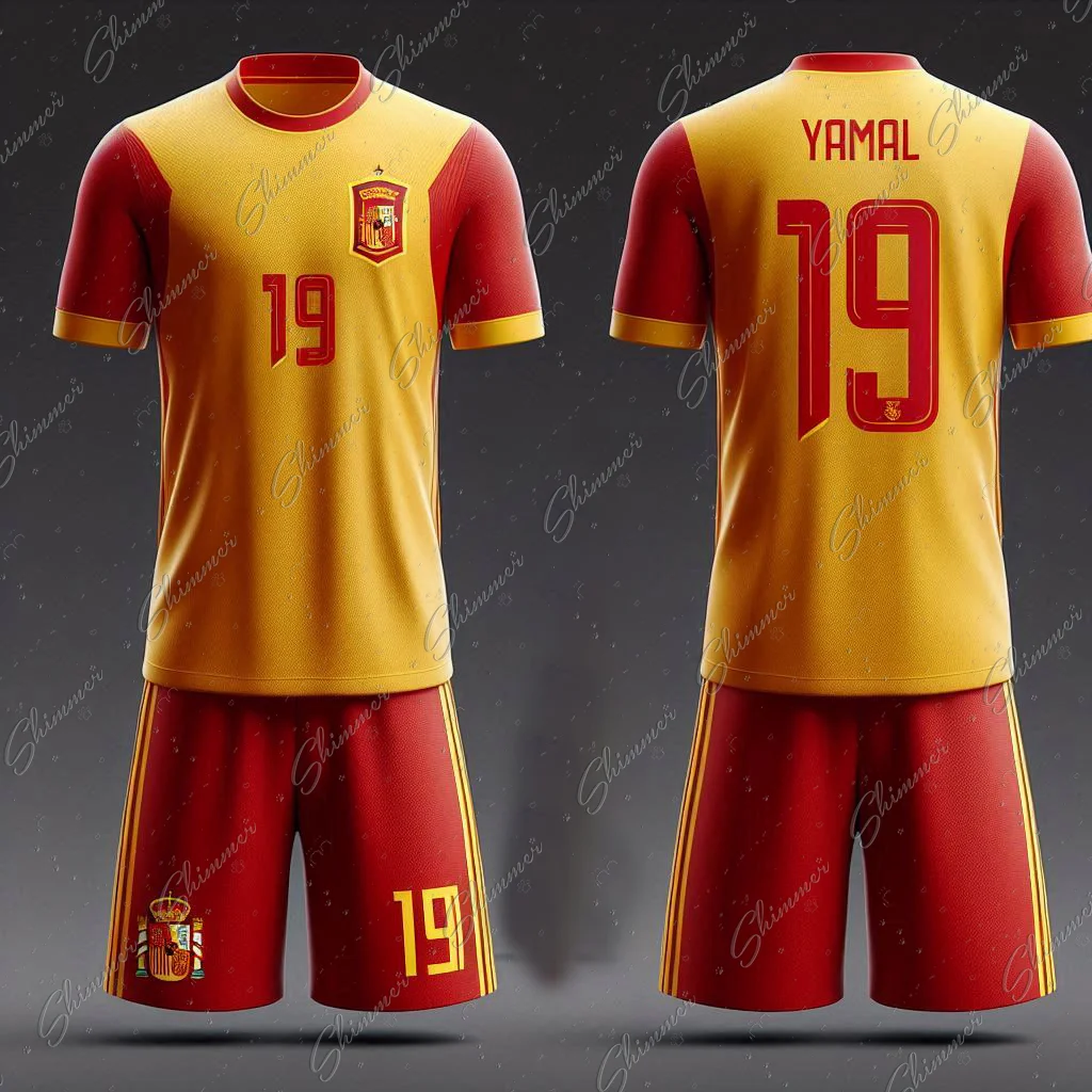 New Spain Team No. 29 Yamal Jersey Team Sports Quick Dry Kids Clothing Men's Set Ensembles De Sport Sportswear Man Suits sports suit