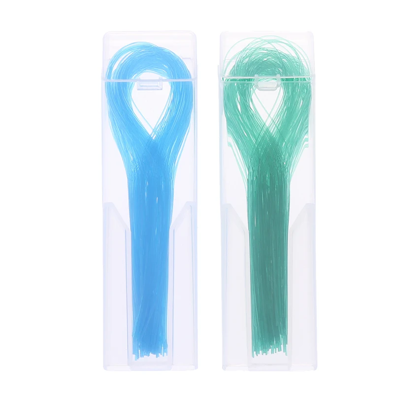 100Pcs Dental Floss Threader Dental Traction Line Oral For Crown Brace Bridge Implant Hoop Threading Braces Steel Traction 2