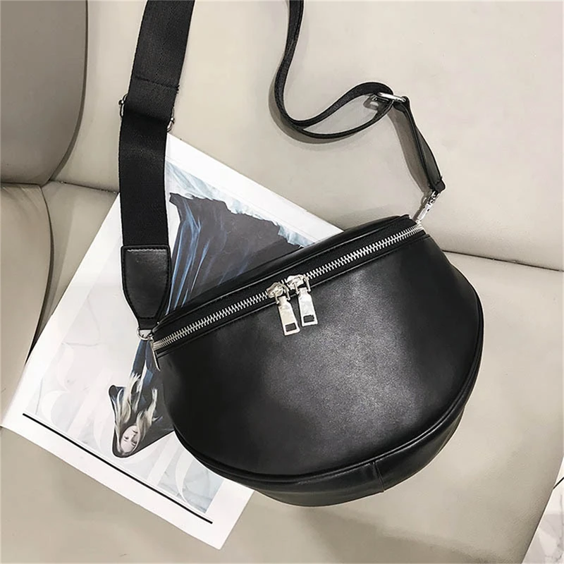 

Women PU Leather Waist Bag Casual Belt Shoulder Zipper Bag Crossbody Pack Simplicity Unisex Fashion High Quality Chest Belt Bag