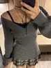2024 Chic Women Solid Color Fall Winter Knitted Sweater Sexy Slim Casual V-neck Pullover Y2K Harajuku Retro Aesthetic Streetwear 4