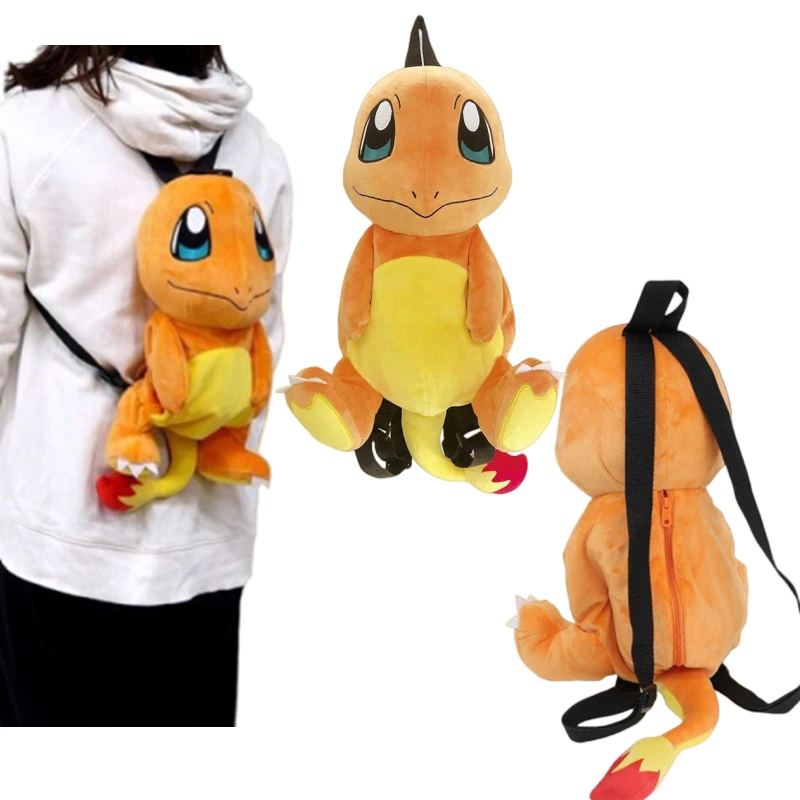 New Charmander Backpack Pokemon Plush Toy Bag Anime Cartoon Image