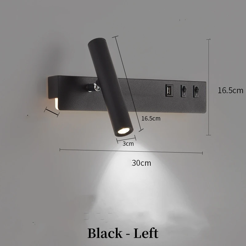 Wall lamp USB modern creative led simple living room sofa background wall decorative lamp reading lamp bedroom bedside lamp