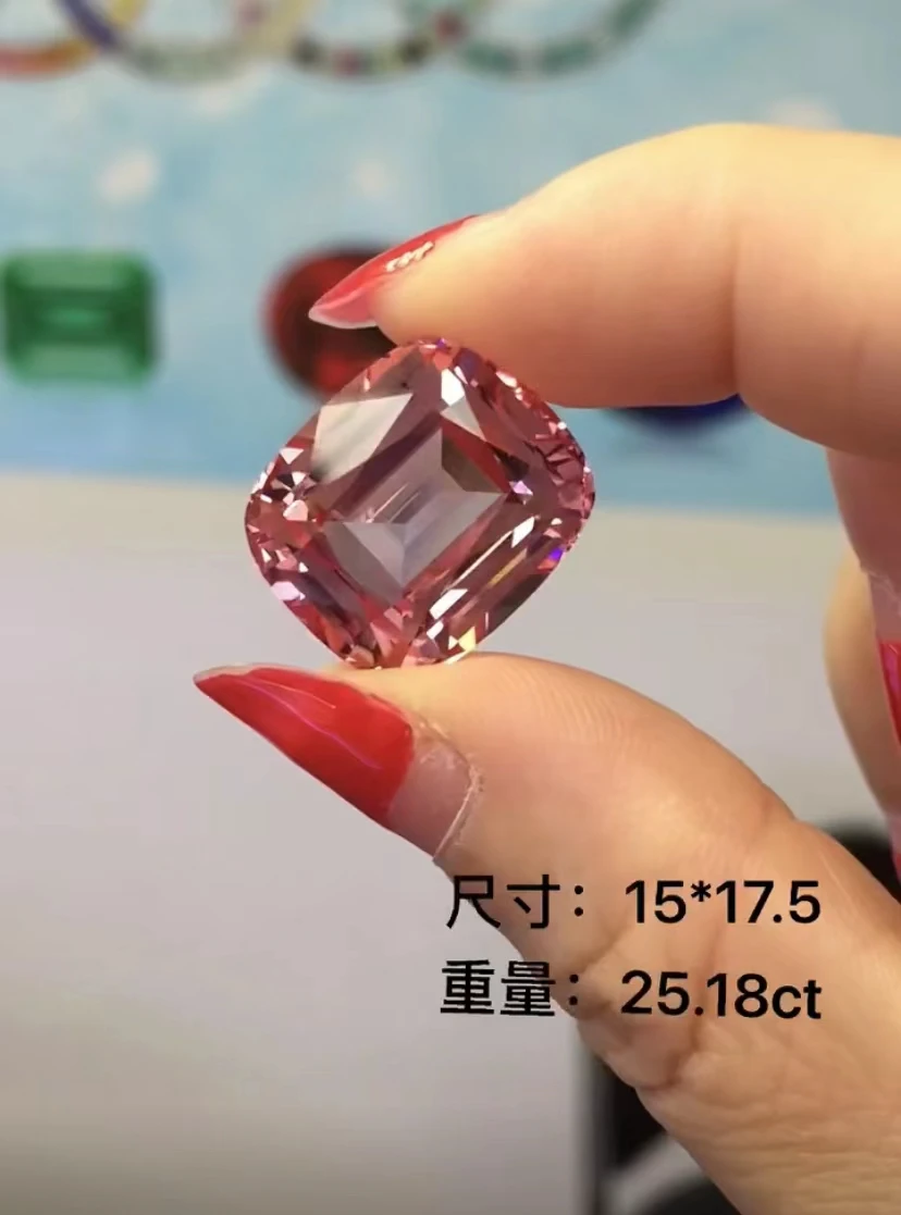 Pirmiana New High Quanlity Handmede Gemstones 15x17.5mm 25ct Lab Pink Sapphire  for Jewlry Rings  Making bvlgari omnia pink sapphire 40