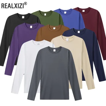 T-shirt a maniche lunghe da uomo primavera estate T-shirt casual girocollo morbide Top da uomo T-shirt sportive comode e versatili di base