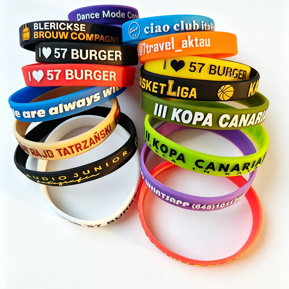 Personalized Silicone Wristbands with Custom Logo and Text
