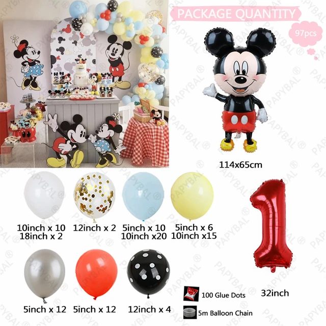 97pcs Disney Mickey Minnie Mouse palloncini per feste 32 pollici oro rosso  numero palloncino Foil bambini 1 2 3 ° compleanno decorazioni per feste  forniture - AliExpress