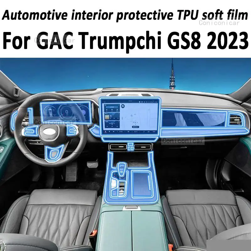 

For GAC Trumpchi GS8 2023 Gearbox Panel Navigation Automotive Interior Screen Protective Film TPU Anti-Scratch Sticker Protect